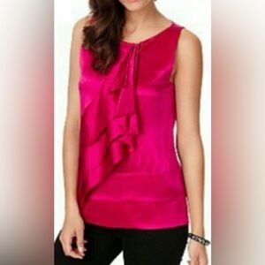 **Vintage** 100% Silk Vintage Diane Von Furstenberg Magenta Ruffle Blouse